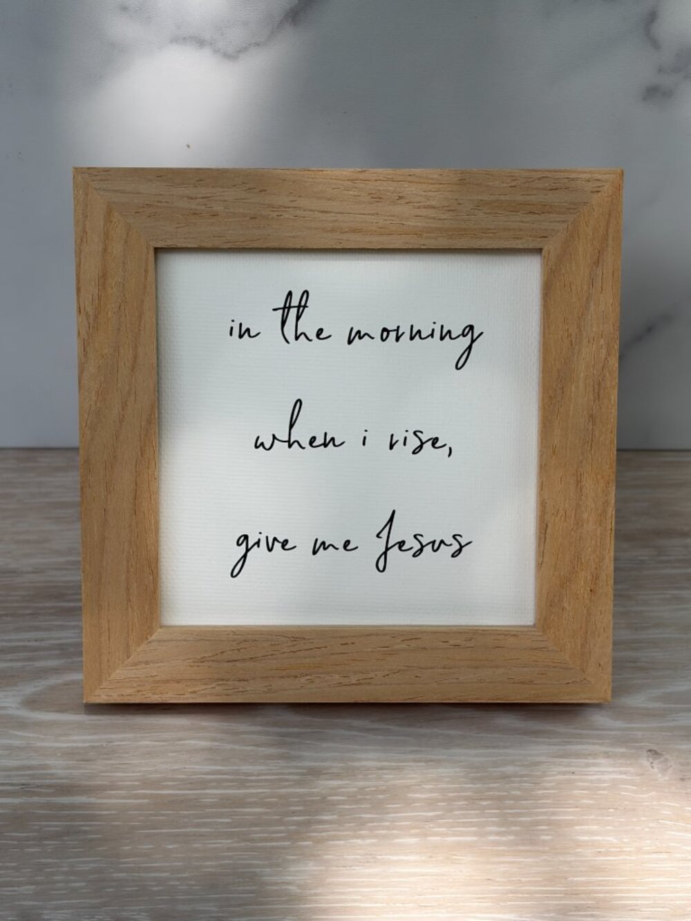 Give Me Jesus Mini Framed Canvas Art 4x4 Natural Rustic Tiered Tray Shelf Sitter